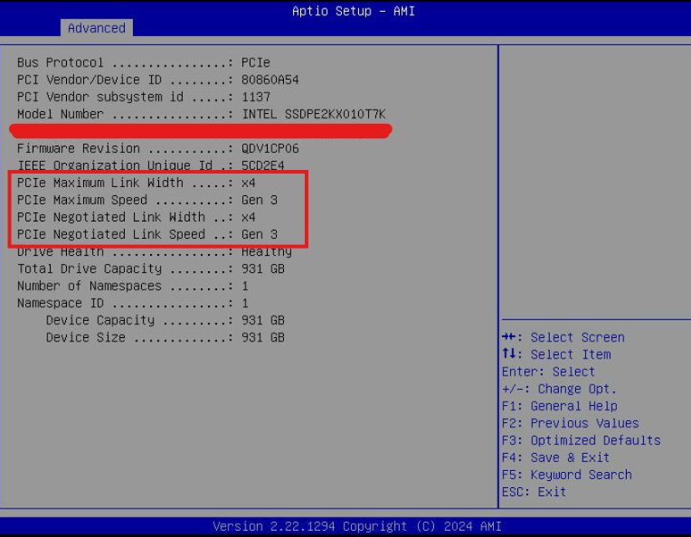 PCIe Link Settings
